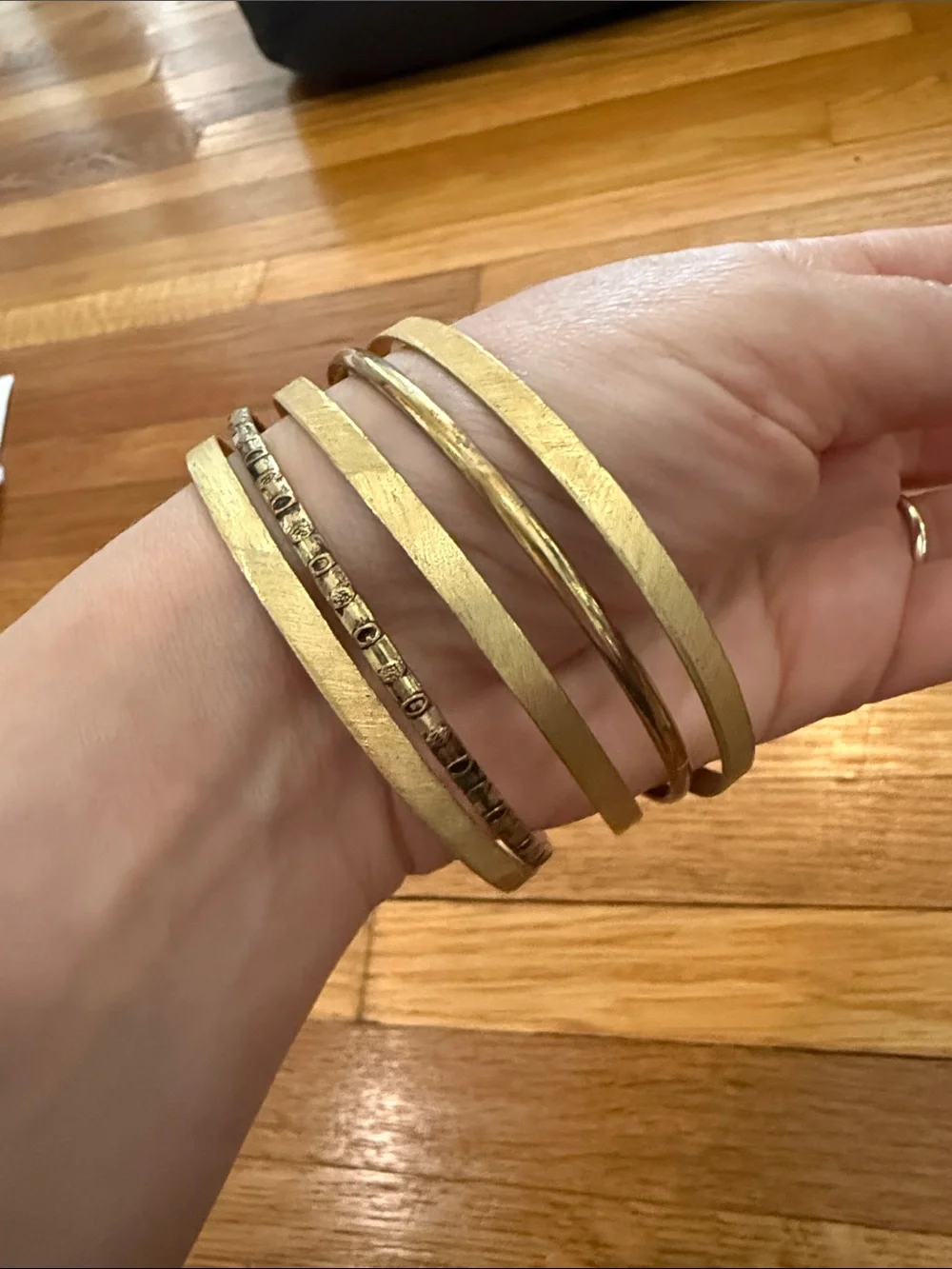 Set of Gold Tone Bangle Bracelets